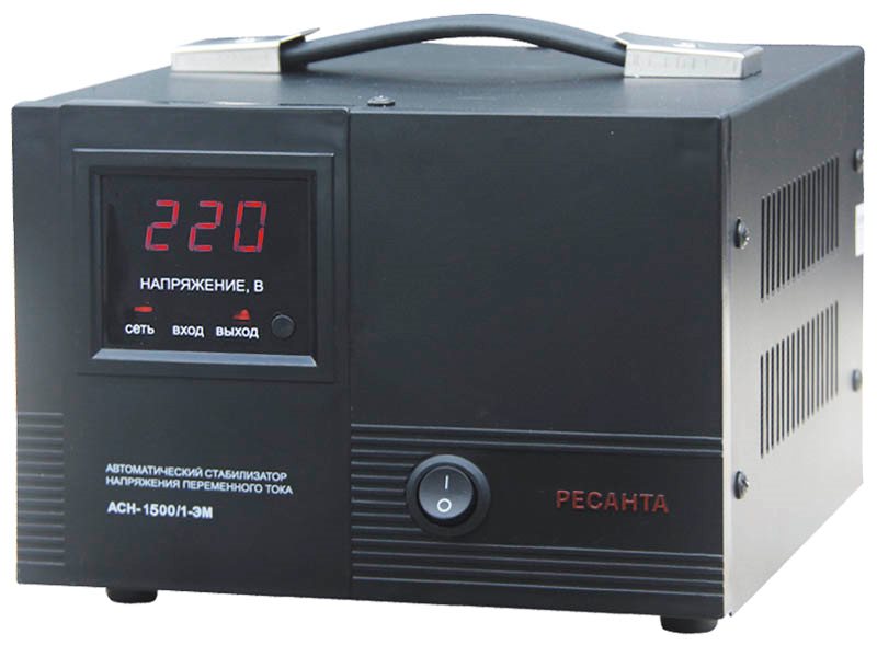ОДНОФАЗНЫЙ МЕХАНИЧЕСКИЙ СТАБИЛИЗАТОР РЕСАНТА АСН-1500/1-ЭМ