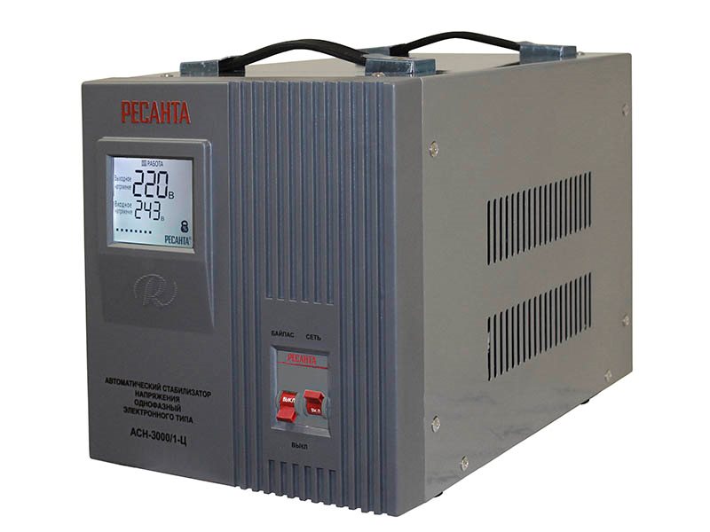 ОДНОФАЗНЫЙ СТАБИЛИЗАТОР РЕСАНТА АСН-3000/1Ц