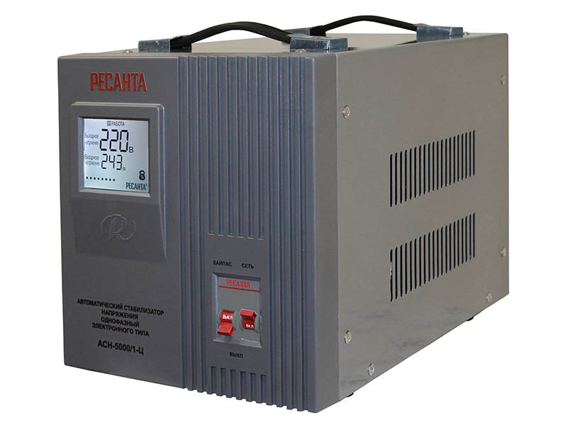ОДНОФАЗНЫЙ СТАБИЛИЗАТОР РЕСАНТА АСН-5000/1-Ц