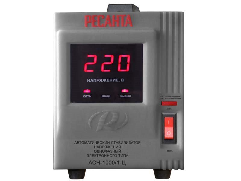 ОДНОФАЗНЫЙ СТАБИЛИЗАТОР РЕСАНТА АСН-1000/1-Ц